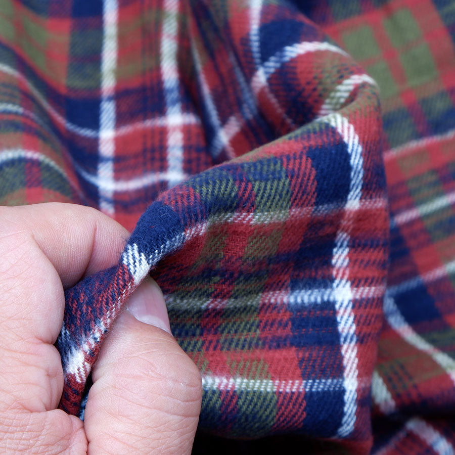 Slubby flannel fabric