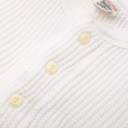 BIG WAFFLE Henley Neck T-shirt