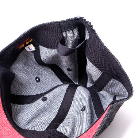 Black Denim Cap A HAPPY DAY! Navy