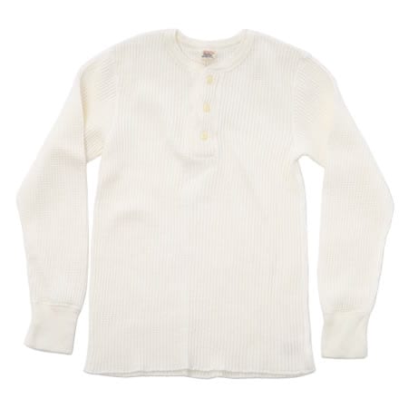 BIG WAFFLE Henley Neck T-shirt