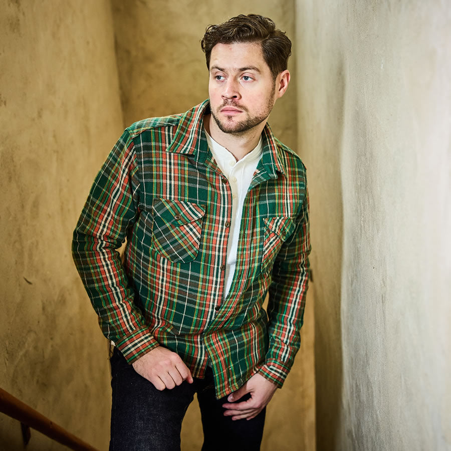 Heavy Flannel Shirt Green