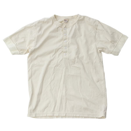 スーピマ ヘンリーネックTシャツ ホワイト