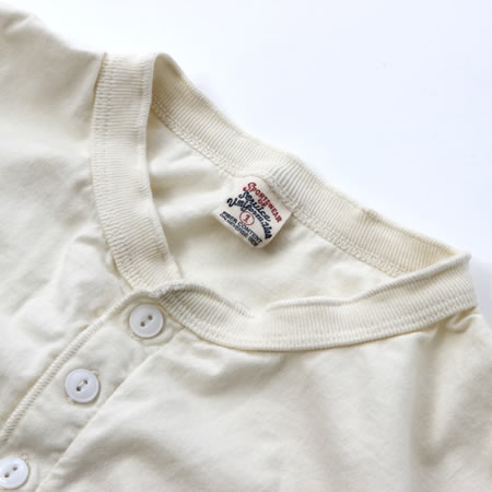 スーピマ ヘンリーネックTシャツ ホワイト