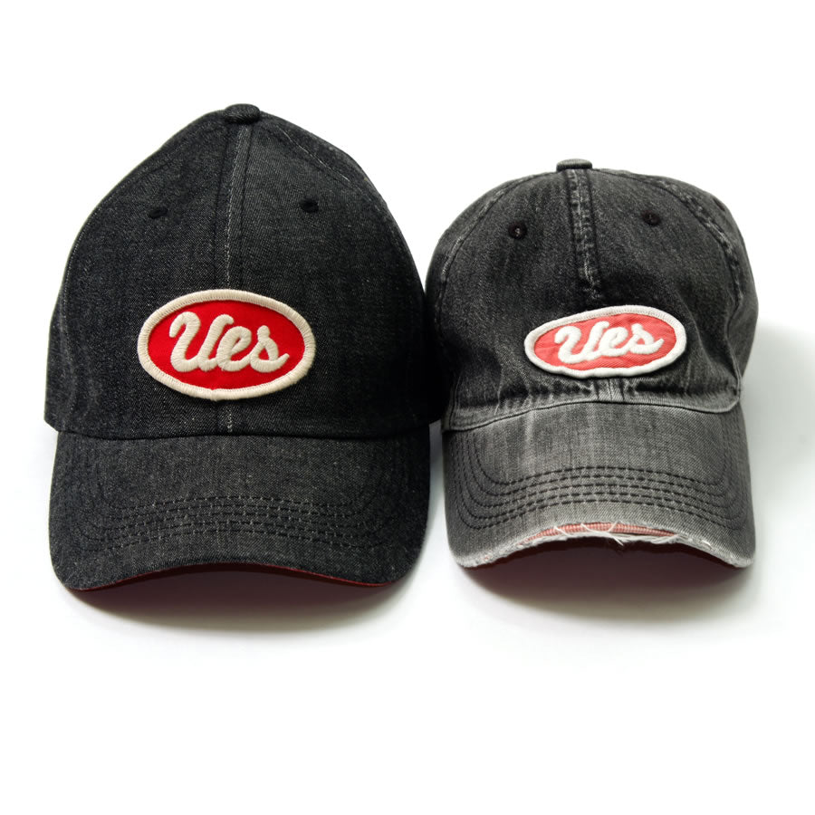 Black Denim Cap UES Red