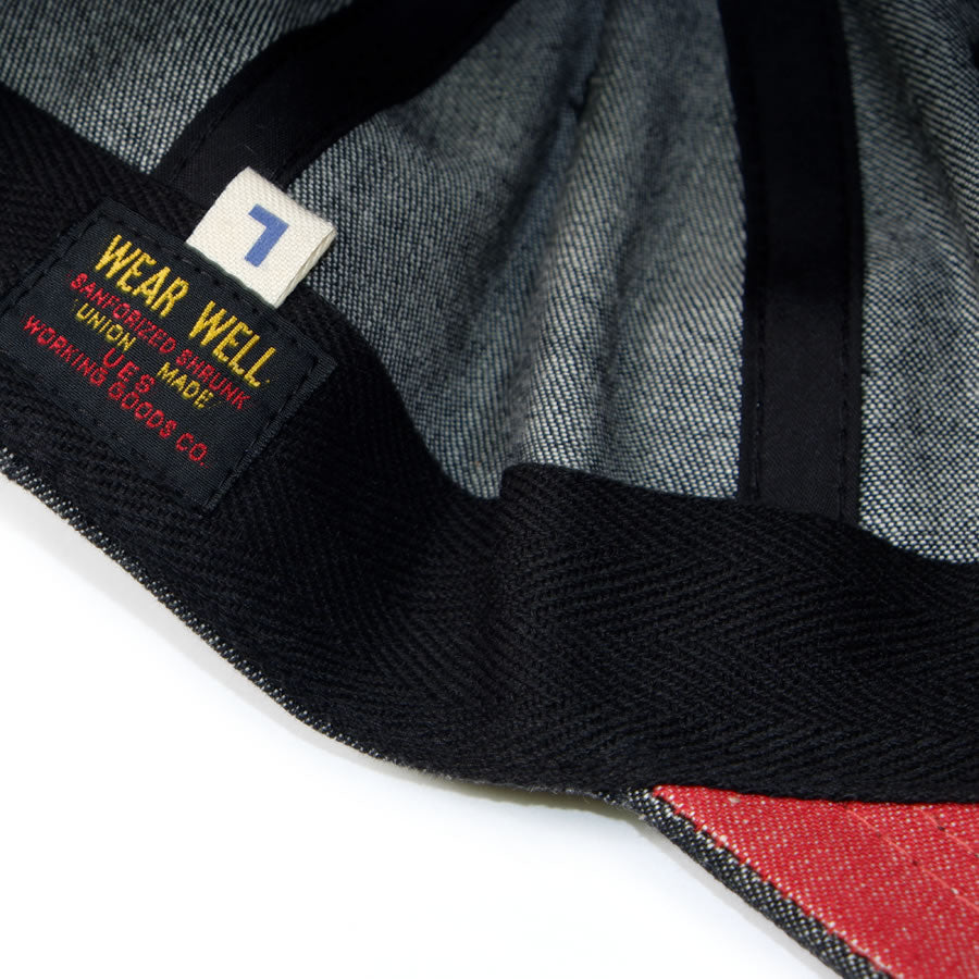 Black Denim Cap UES Red