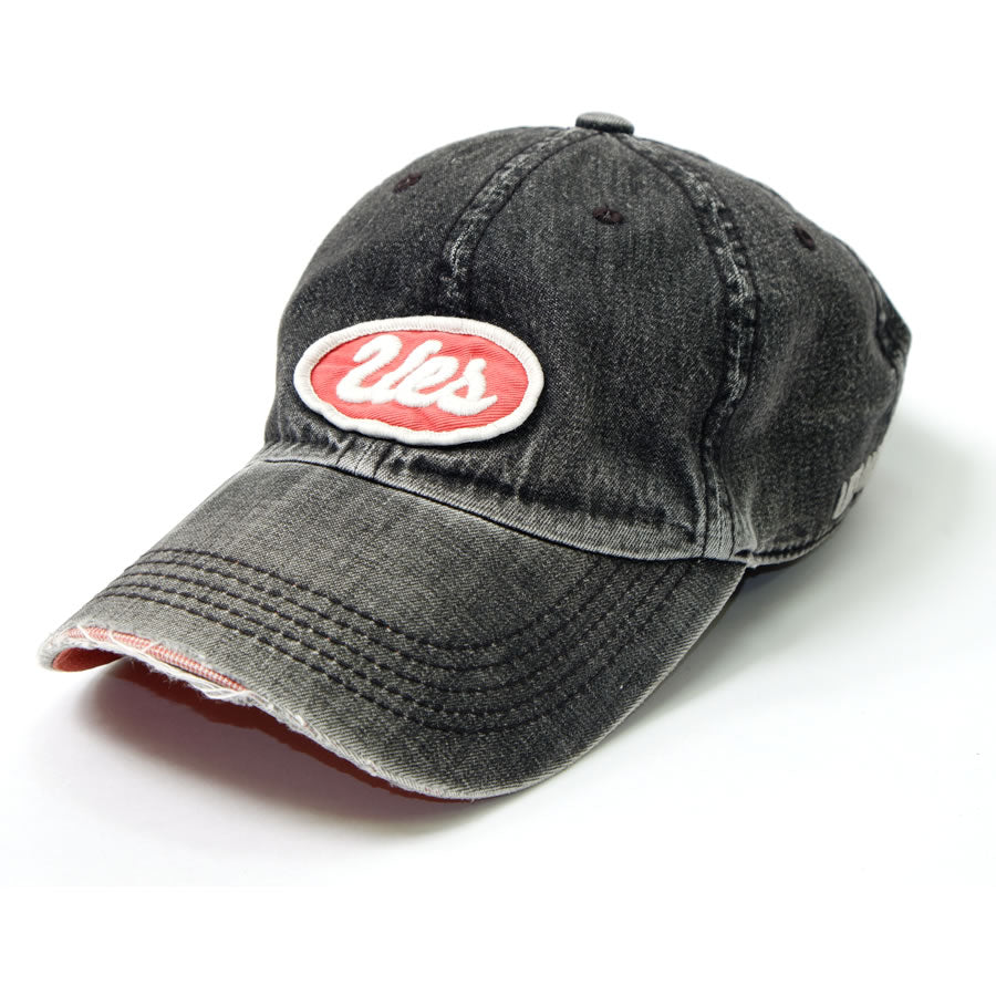 Black Denim Cap UES Red
