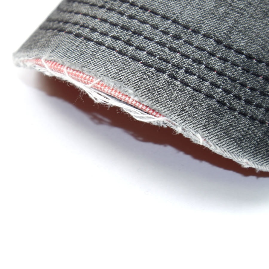 Black Denim Cap UES Red