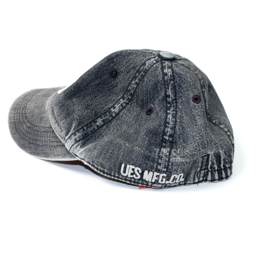 Black Denim Cap UES Red