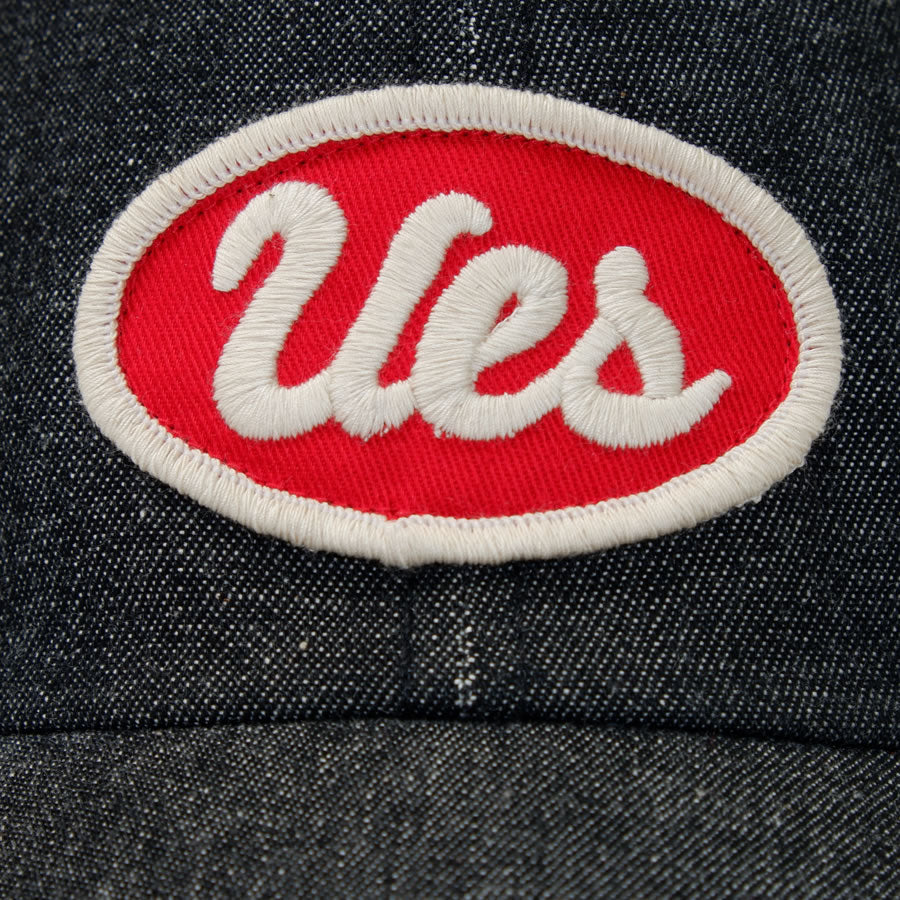 Black Denim Cap UES Red