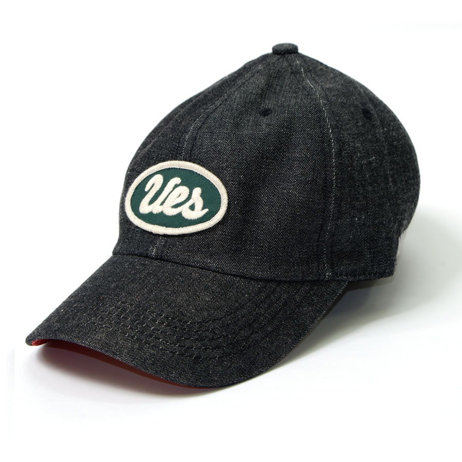 Black Denim Cap UES Green