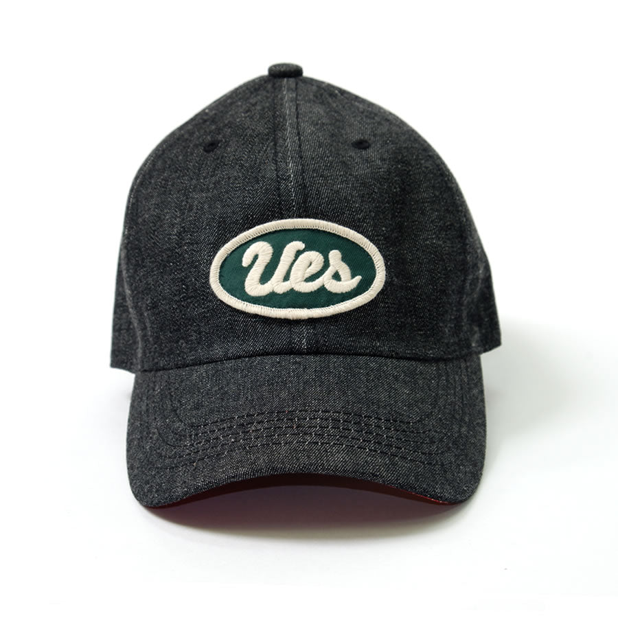 Black Denim Cap UES Green