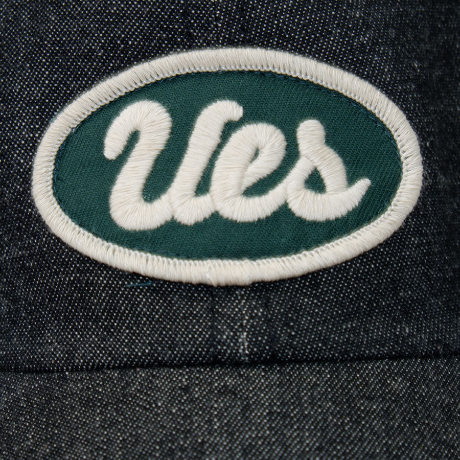 Black Denim Cap UES Green