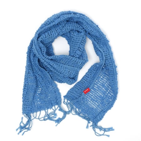 Natural Indigo Hand-Dyed Mini Scarf (PLAIN) INDIGO LIGHT