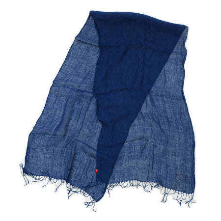 Natural Indigo Hand-Dyed Linen Stole (PLAIN)