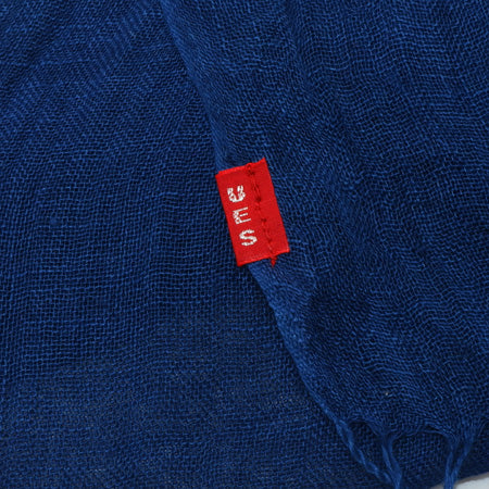 Natural Indigo Hand-Dyed Linen Stole (PLAIN)