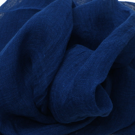 Natural Indigo Hand-Dyed Linen Stole (PLAIN)