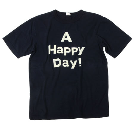 A HAPPY DAY! Tシャツ インディゴ/硫化ブラック
