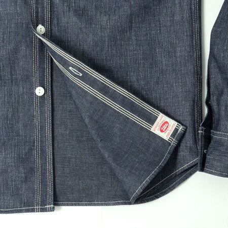 11.4oz インディゴ二重織りシャツ