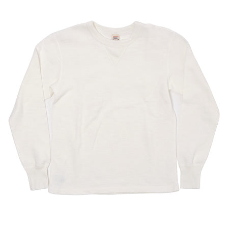 片畦ニット前V長袖Tシャツ