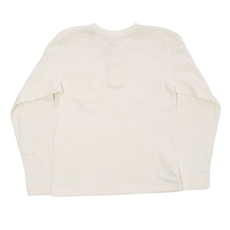 片畦ニット前V長袖Tシャツ