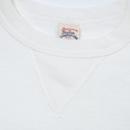 片畦ニット前V長袖Tシャツ