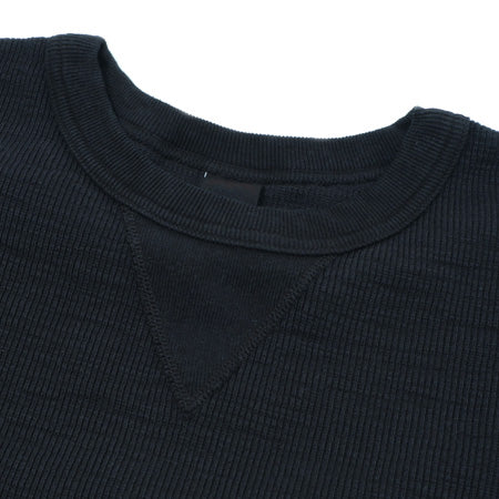 片畦ニット前V長袖Tシャツ