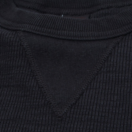 片畦ニット前V長袖Tシャツ