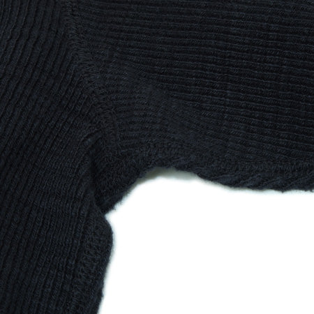 片畦ニット前V長袖Tシャツ