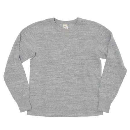 片畦ニット前V長袖Tシャツ