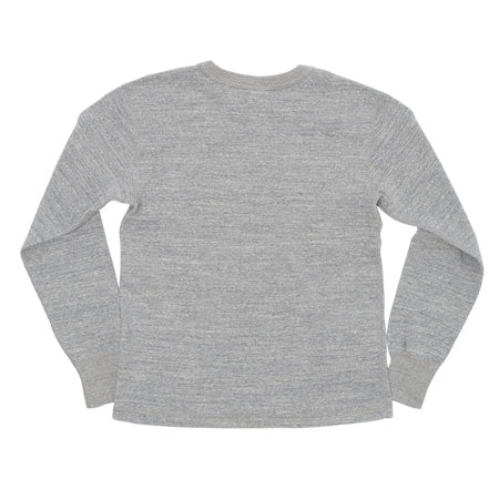 片畦ニット前V長袖Tシャツ