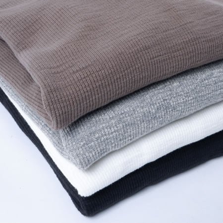 片畦ニット前V長袖Tシャツ