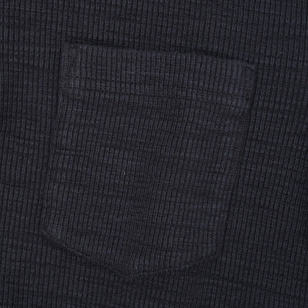 SINGLE RIB KNIT Long Sleeve Henley Neck T-shirt