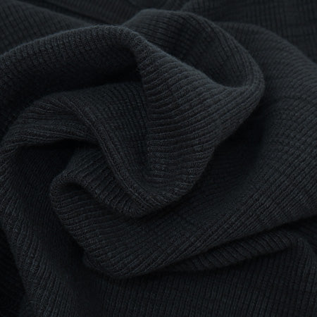 SINGLE RIB KNIT Long Sleeve Henley Neck T-shirt