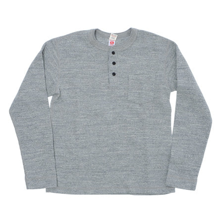 SINGLE RIB KNIT Long Sleeve Henley Neck T-shirt