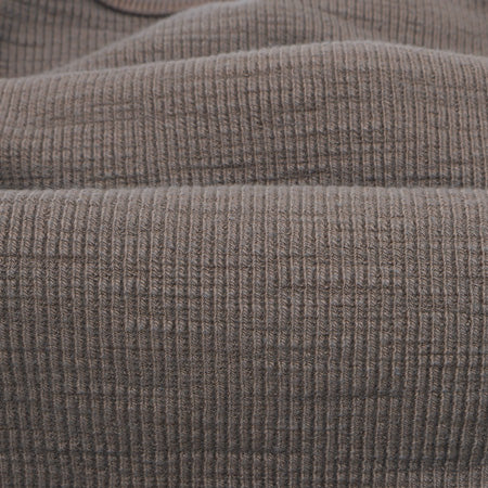 SINGLE RIB KNIT Long Sleeve Henley Neck T-shirt