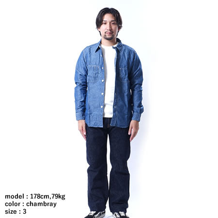ワークシャツ シャンブレー
