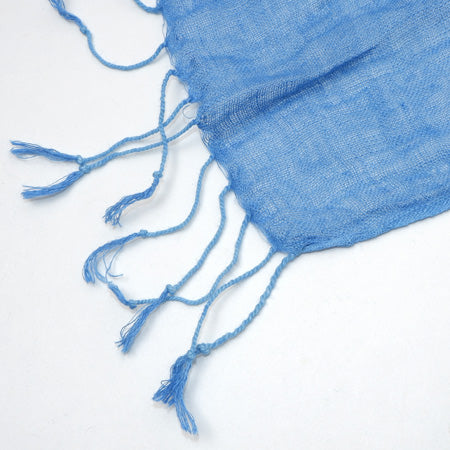 Natural Indigo Hand-Dyed Linen Stole (PLAIN)