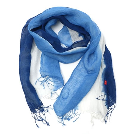 Natural Indigo Hand-Dyed Linen Stole