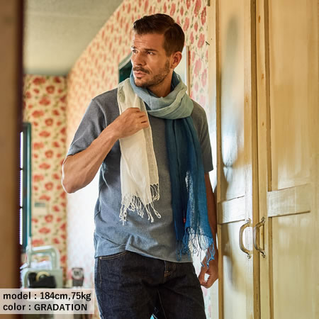 Natural Indigo Hand-Dyed Linen Stole