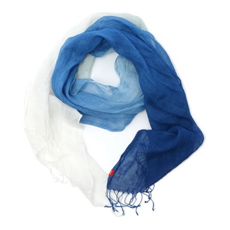 Natural Indigo Hand-Dyed Linen Stole