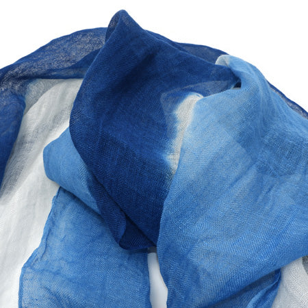 Natural Indigo Hand-Dyed Linen Stole