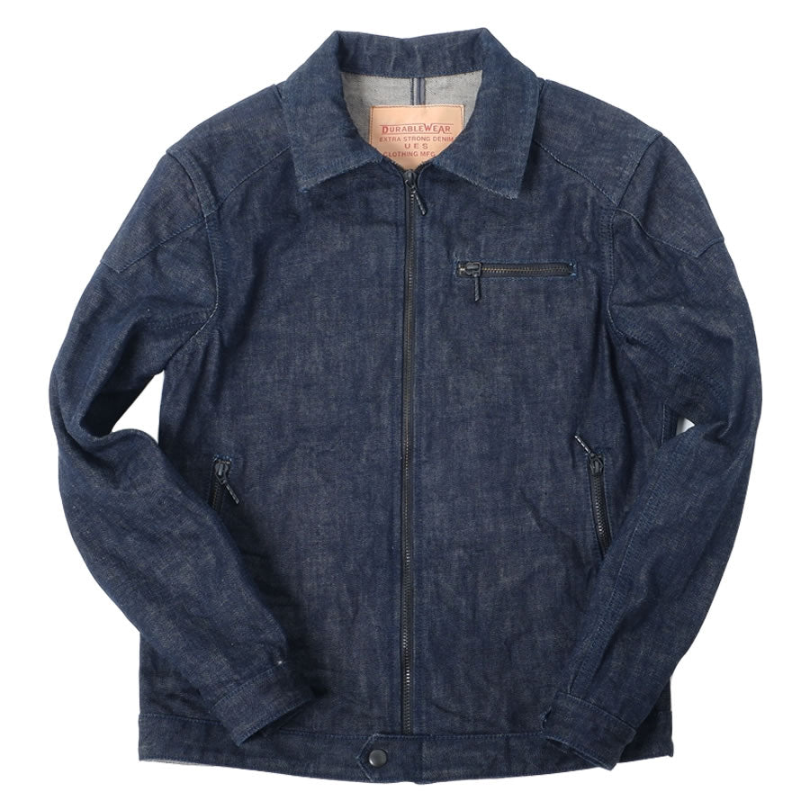 襟付きシングルライダースジャケット