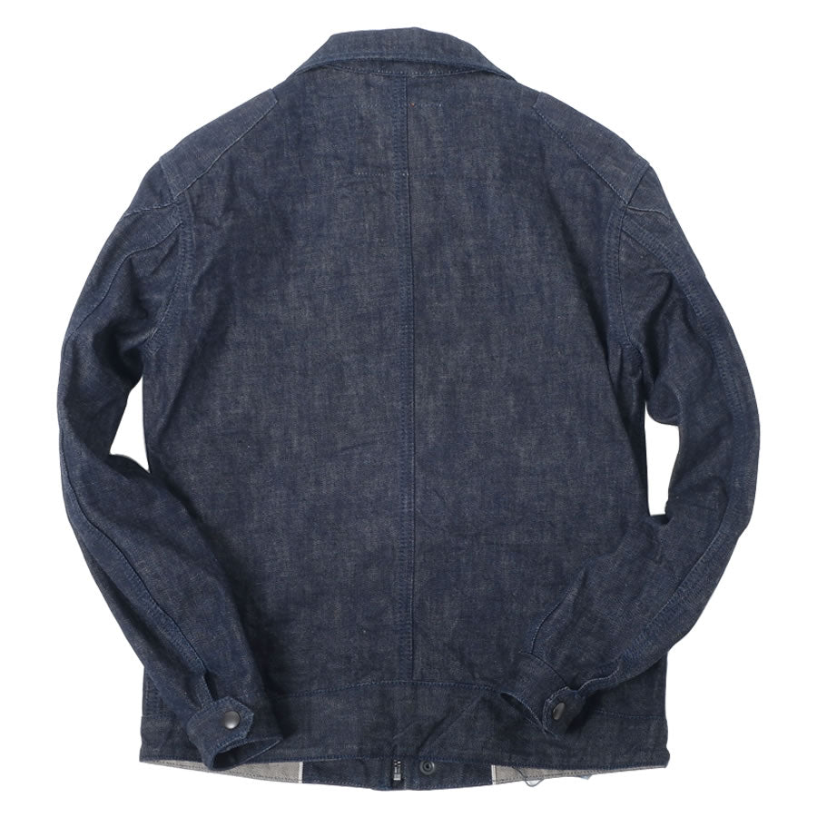 襟付きシングルライダースジャケット