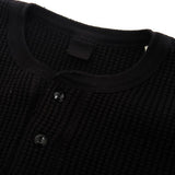 BIG WAFFLE Henley Neck T-shirt