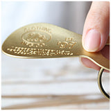 Brass shoehorn keychain