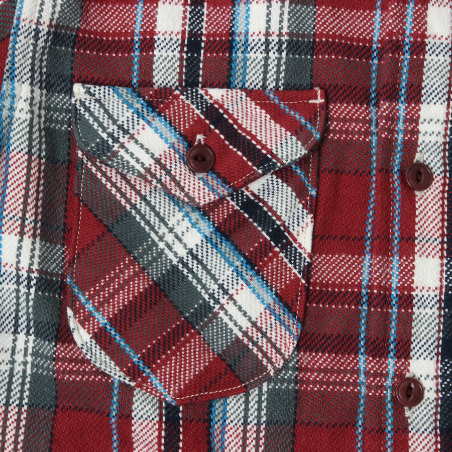 UES チェック柄ネルシャツ サイズ③ UES ウエス 長袖|ヘビーネル|チェックワークシャツ『先染めヘビー