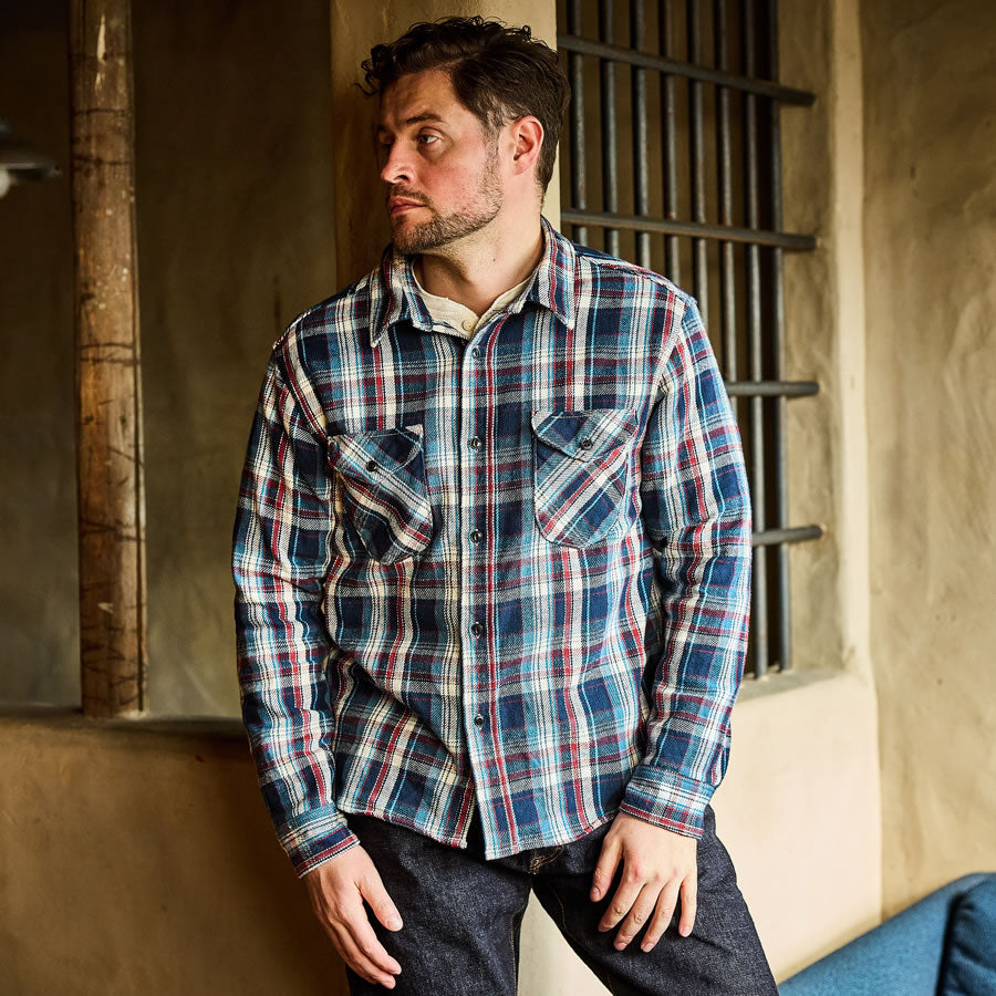 UES ヘビー ネルシャツ サイズ3 ウエス チェック シャツ 長袖 UES ウエス ヘビーネルシャツ 502553 FLANNEL SHIRTS ネルシャツ