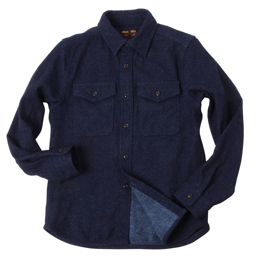 Indigo extra heavy flannel shirt