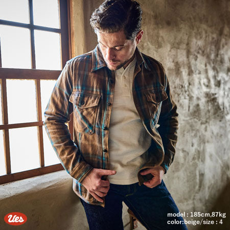 Extra Heavy Flannel Shirt Beige