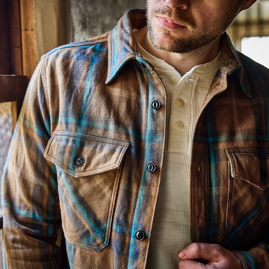 Extra Heavy Flannel Shirt Beige